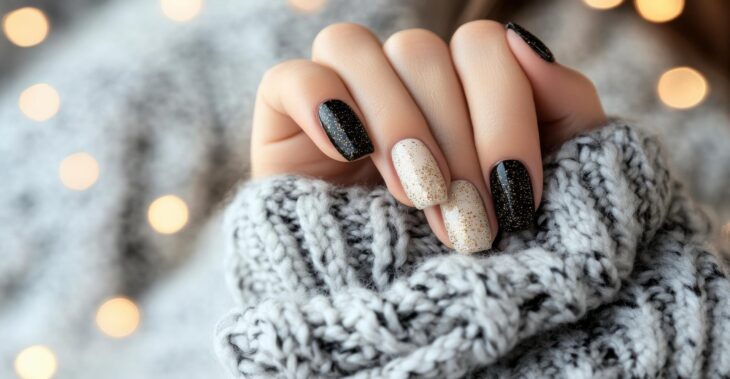 Idei de Nail Art Minimalist pentru Crăciun